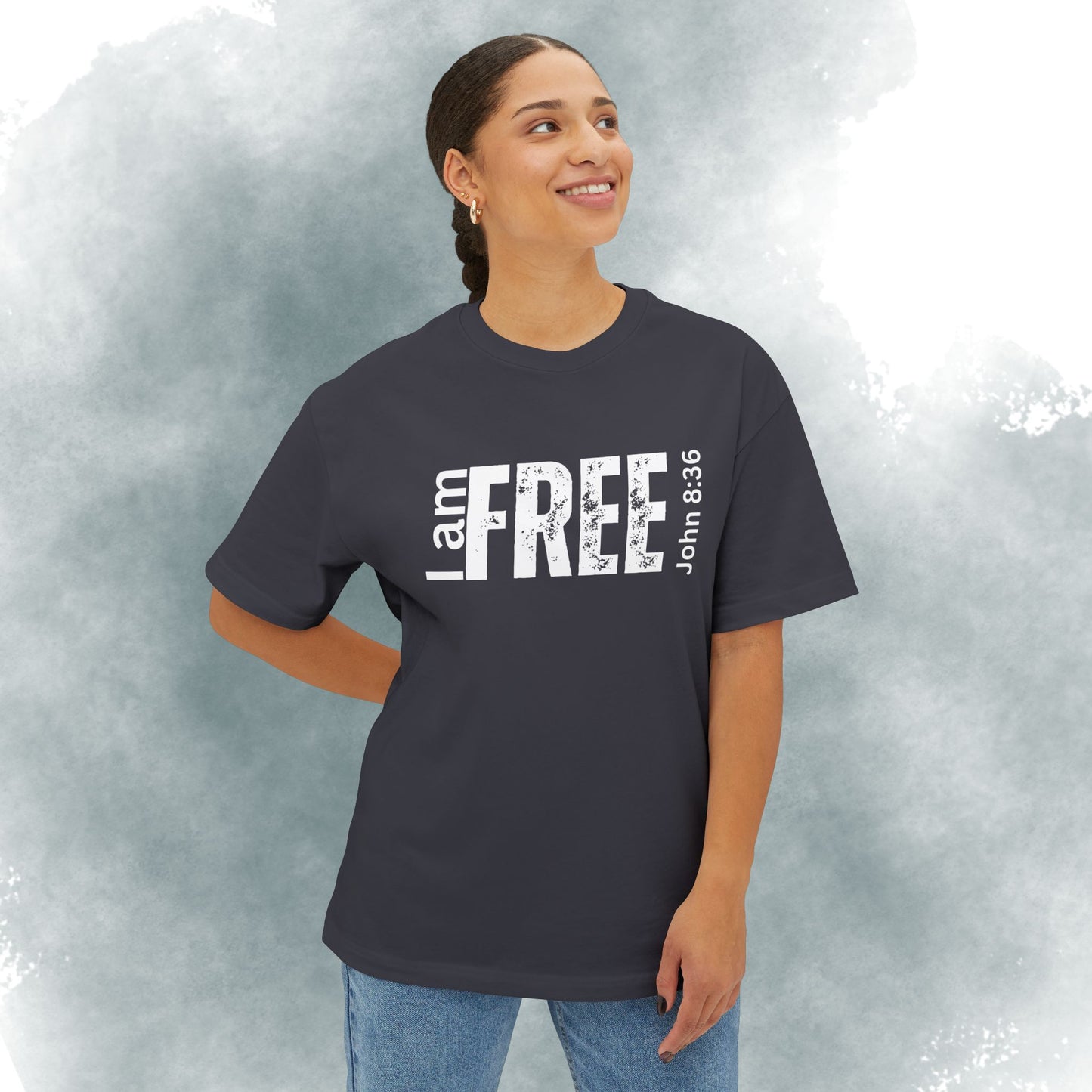 I Am Free Tee — John 8:36 Christian Graphic Shirt