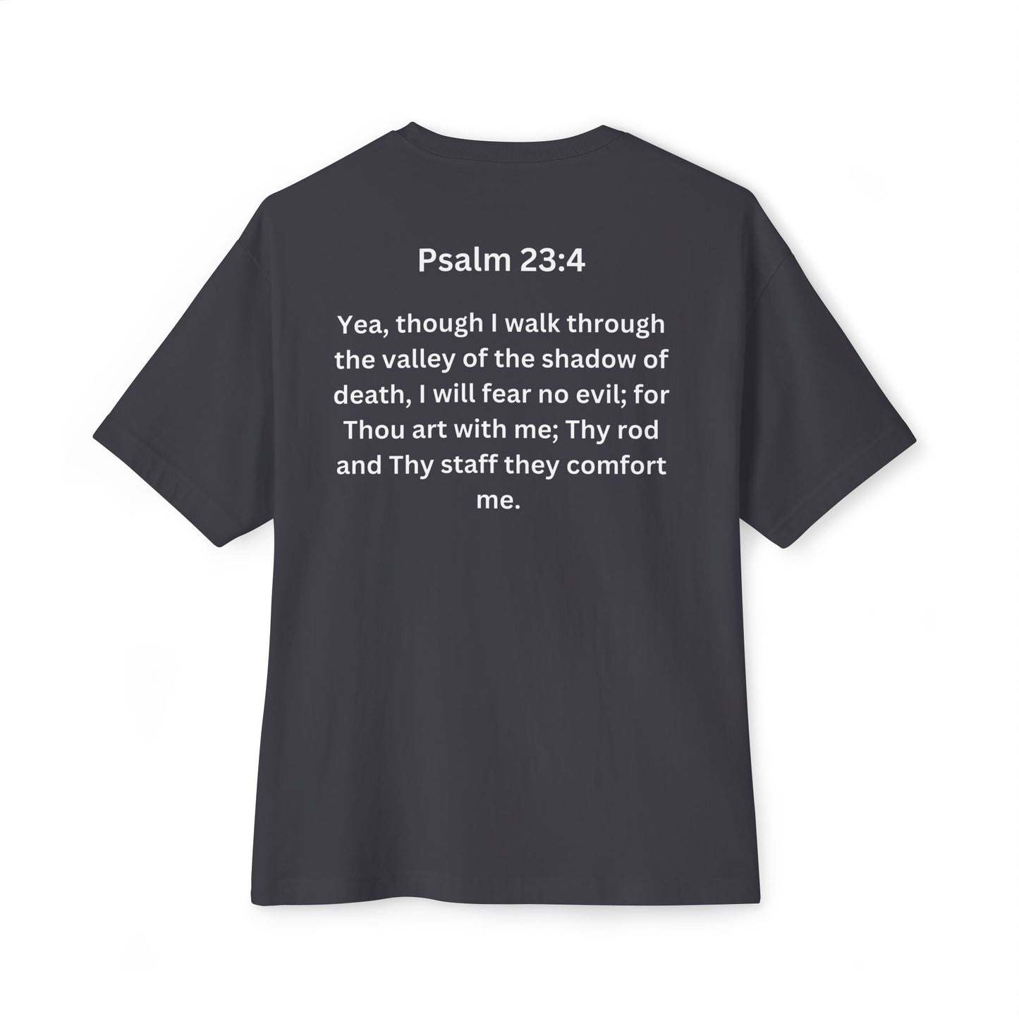 Faith Over Fear Tee — Psalm 23:4 Christian Oversized Boxy Shirt