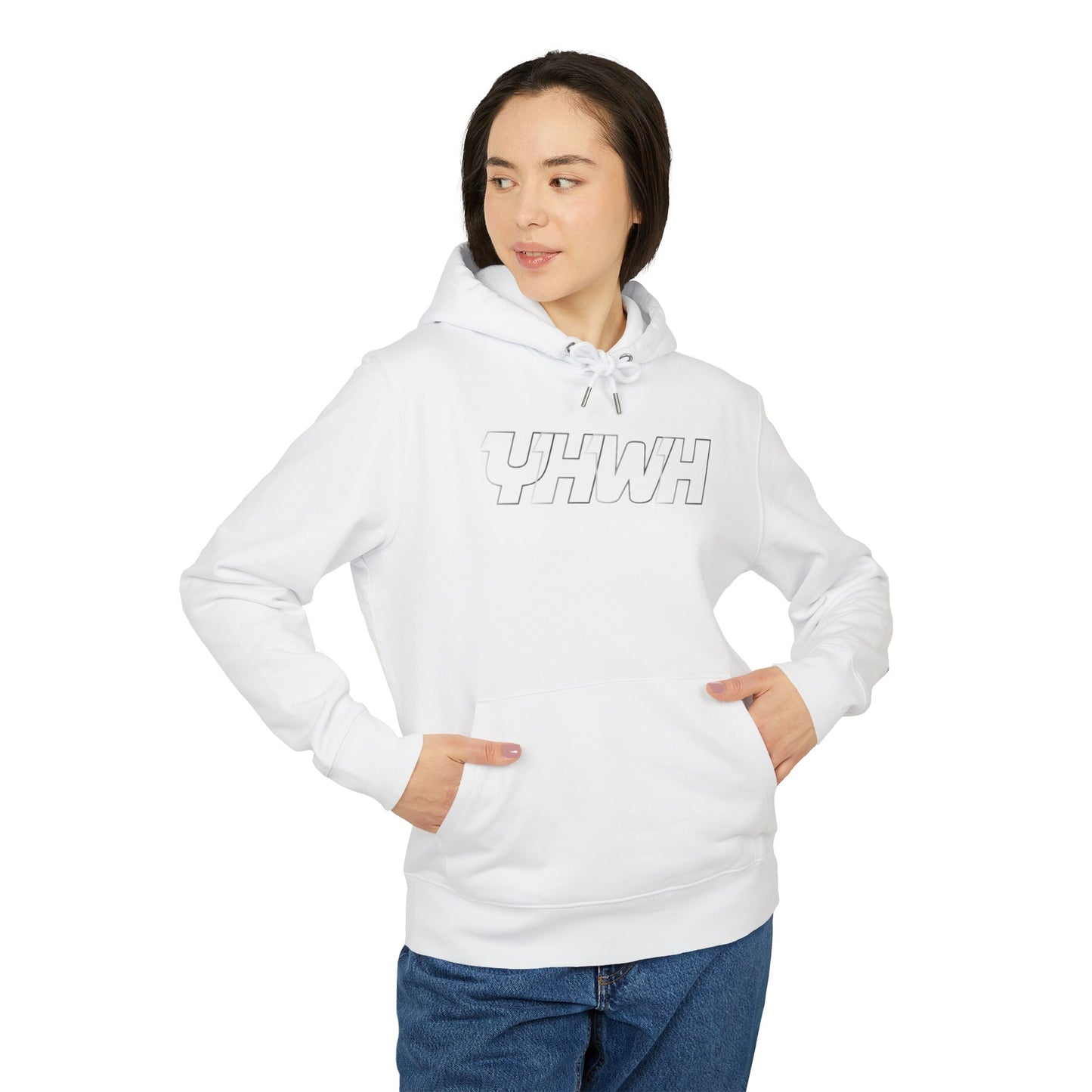 YHWH Hoodie — Minimalist Faith Pullover with Sleeve Print