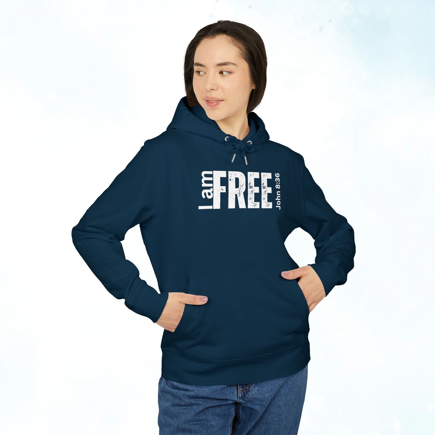I Am Free Hoodie — John 8:36 Christian Faith Pullover