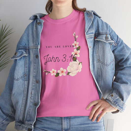 Floral John 3:16 Christian t-shirt for Mother's Day — faith-inspired unisex tee