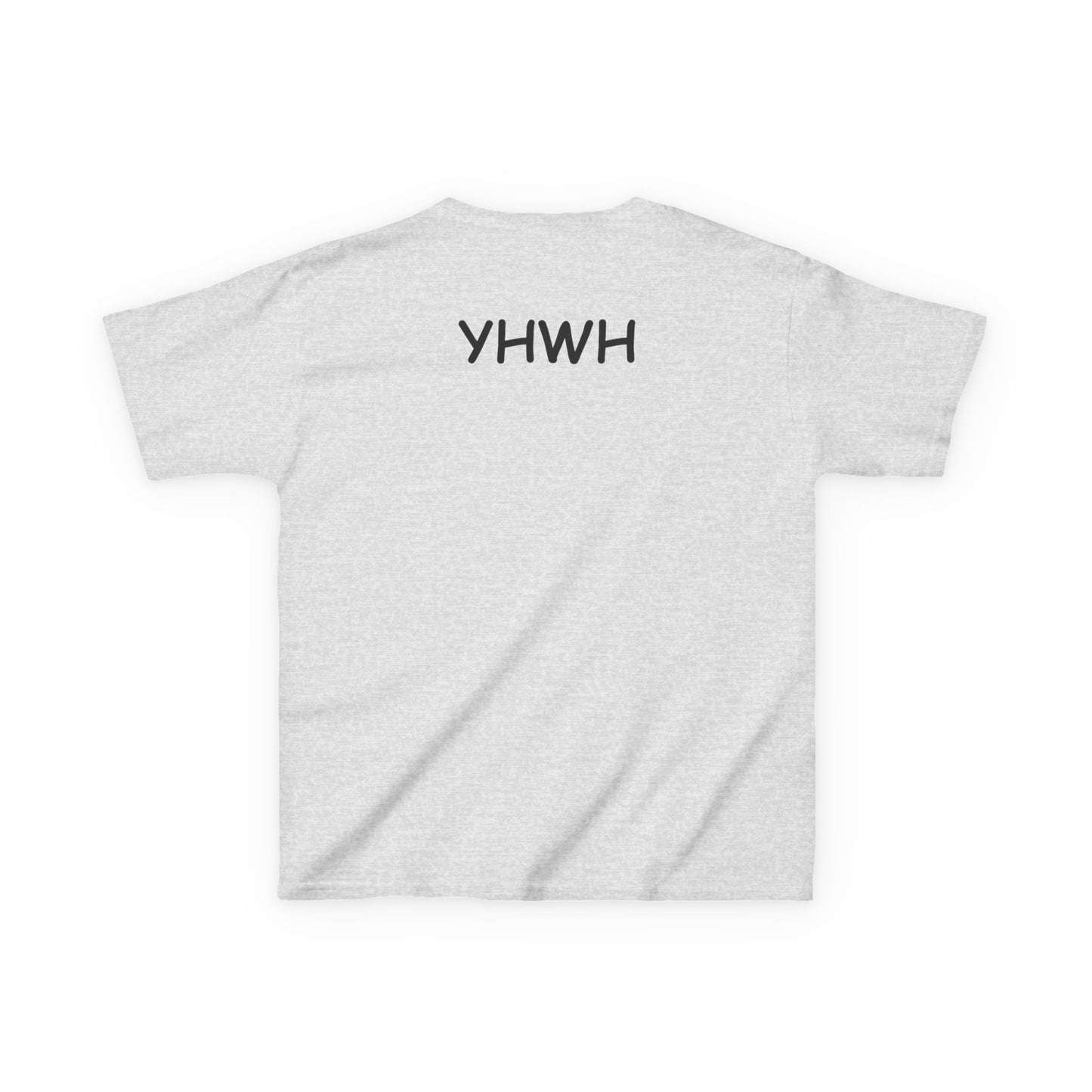 Kids Tee — "Pray Love Smile" Christian T‑Shirt with Hearts (YHWH Back)
