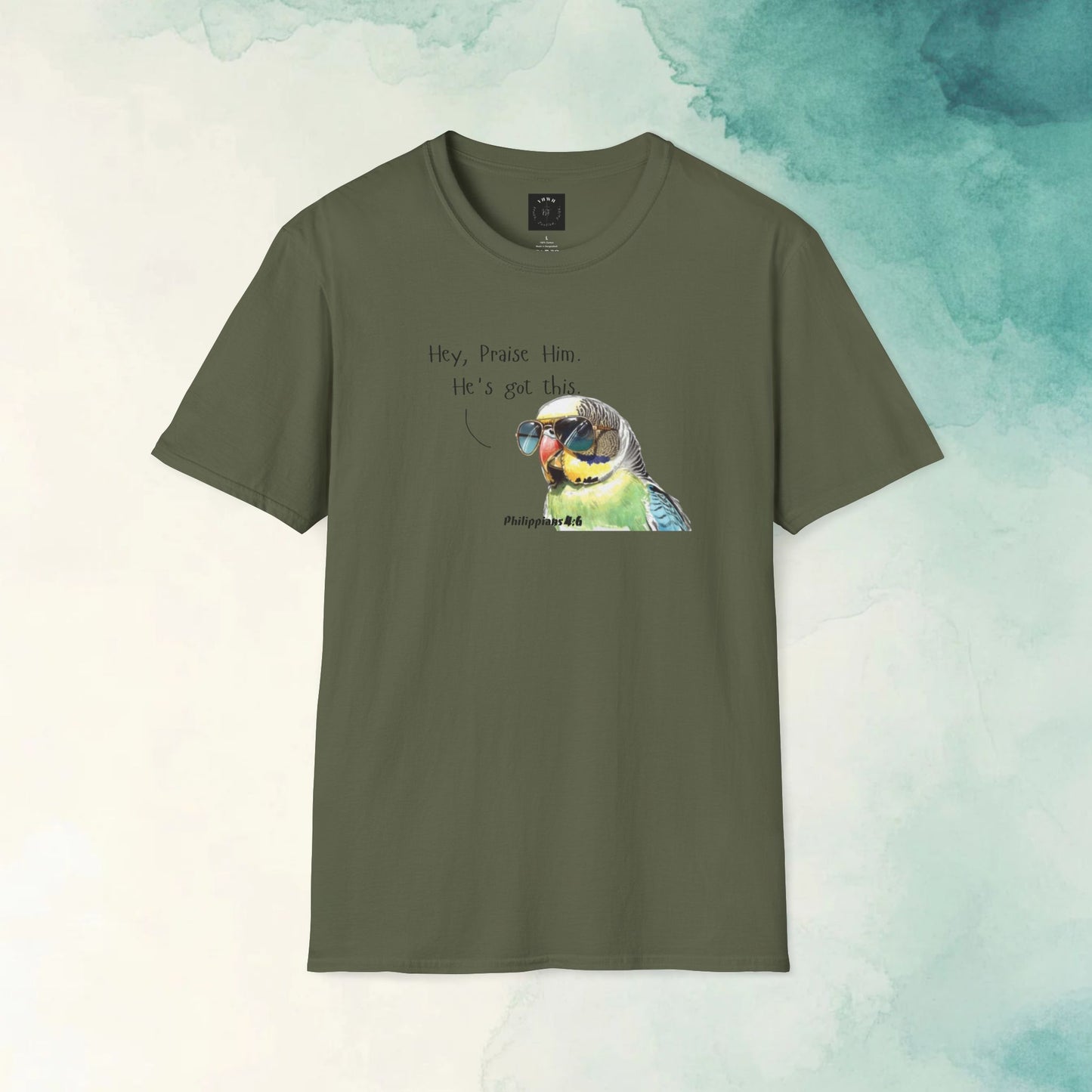 Philippians 4:6 'Praise Him' Parakeet T-Shirt