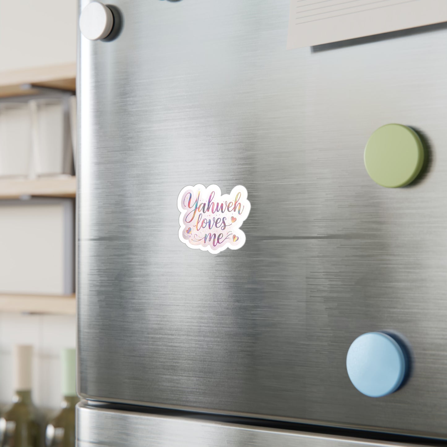 *Spring special edition* Yahweh Loves Me Kiss-Cut Vinyl Sticker — Inspirational Faith Decal for Windows, Laptops & Water Bottles