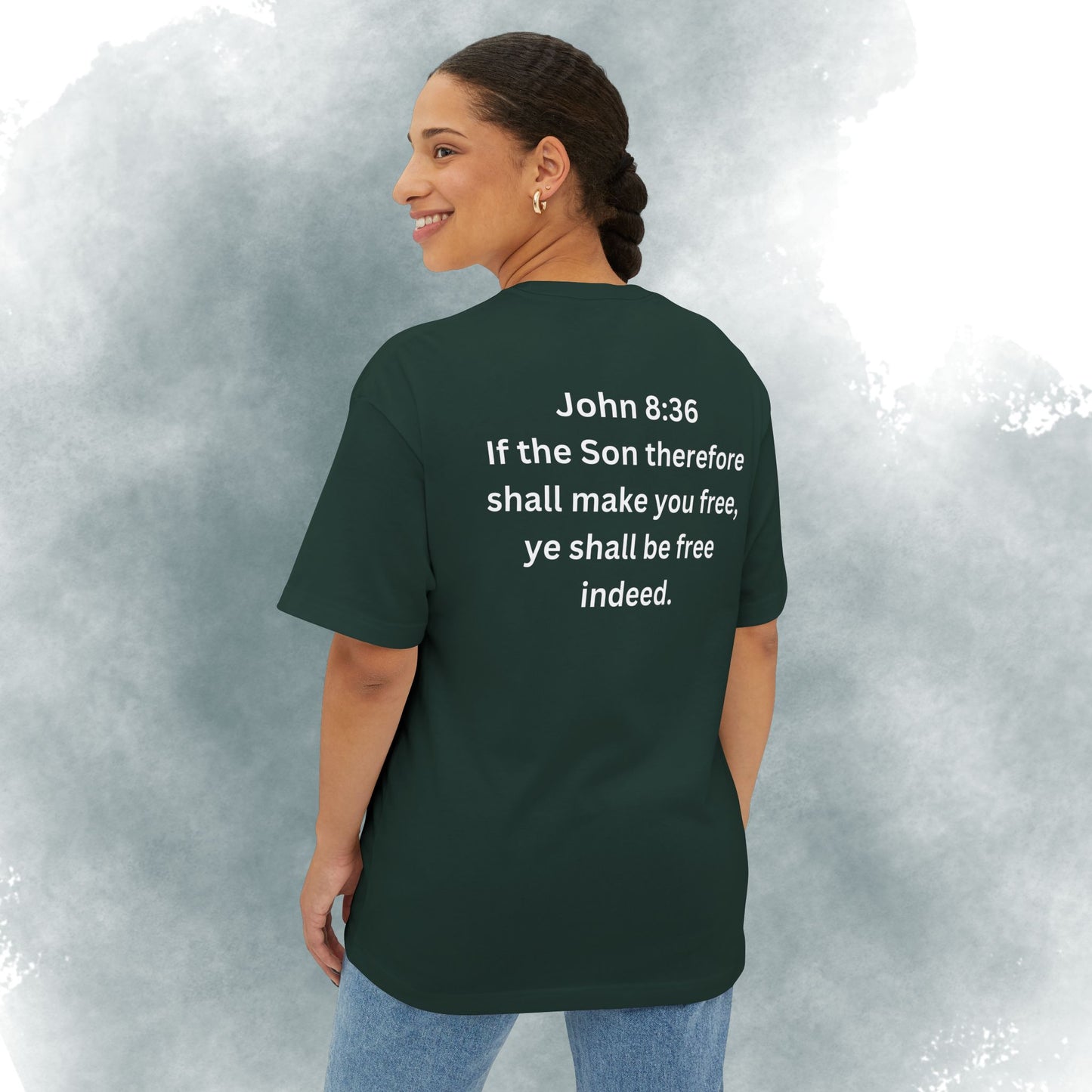 I Am Free Tee — John 8:36 Christian Graphic Shirt