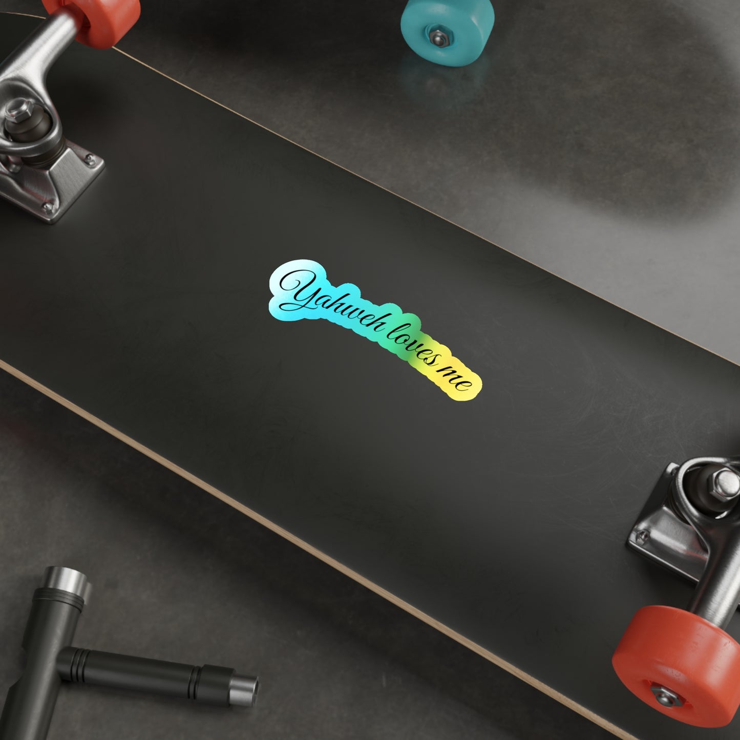 "Yahweh loves me"Holographic Die-cut Stickers
