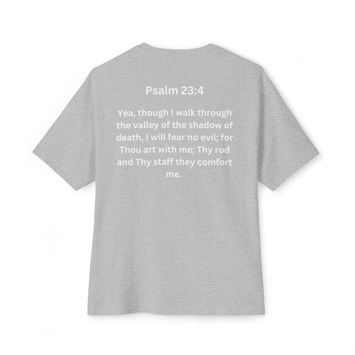 Faith Over Fear Tee — Psalm 23:4 Christian Oversized Boxy Shirt