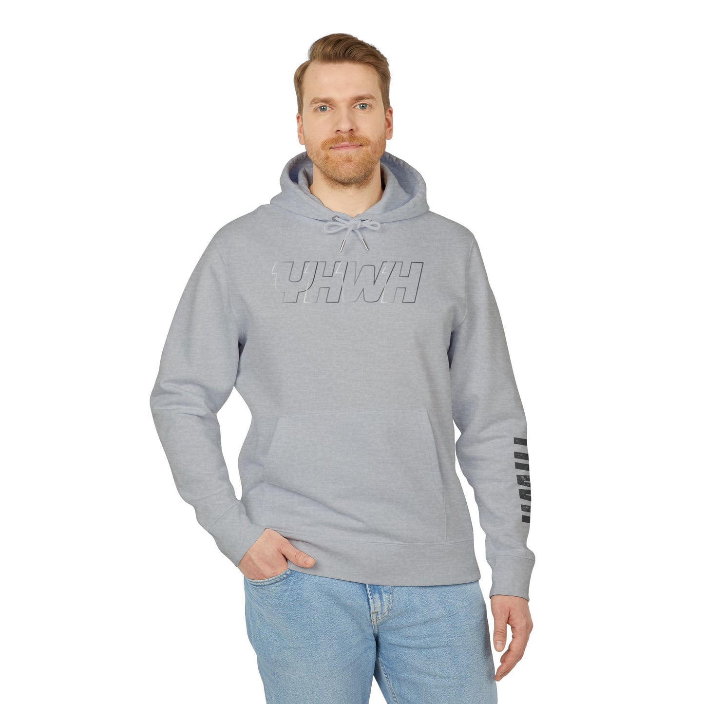 YHWH Hoodie — Minimalist Faith Pullover with Sleeve Print