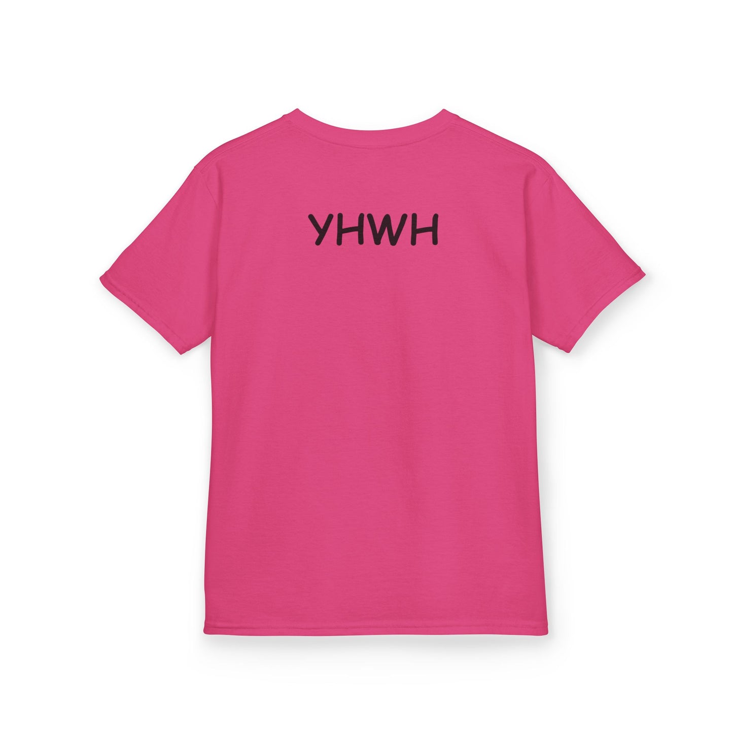 Kids Tee — "Pray Love Smile" Christian T‑Shirt with Hearts (YHWH Back)