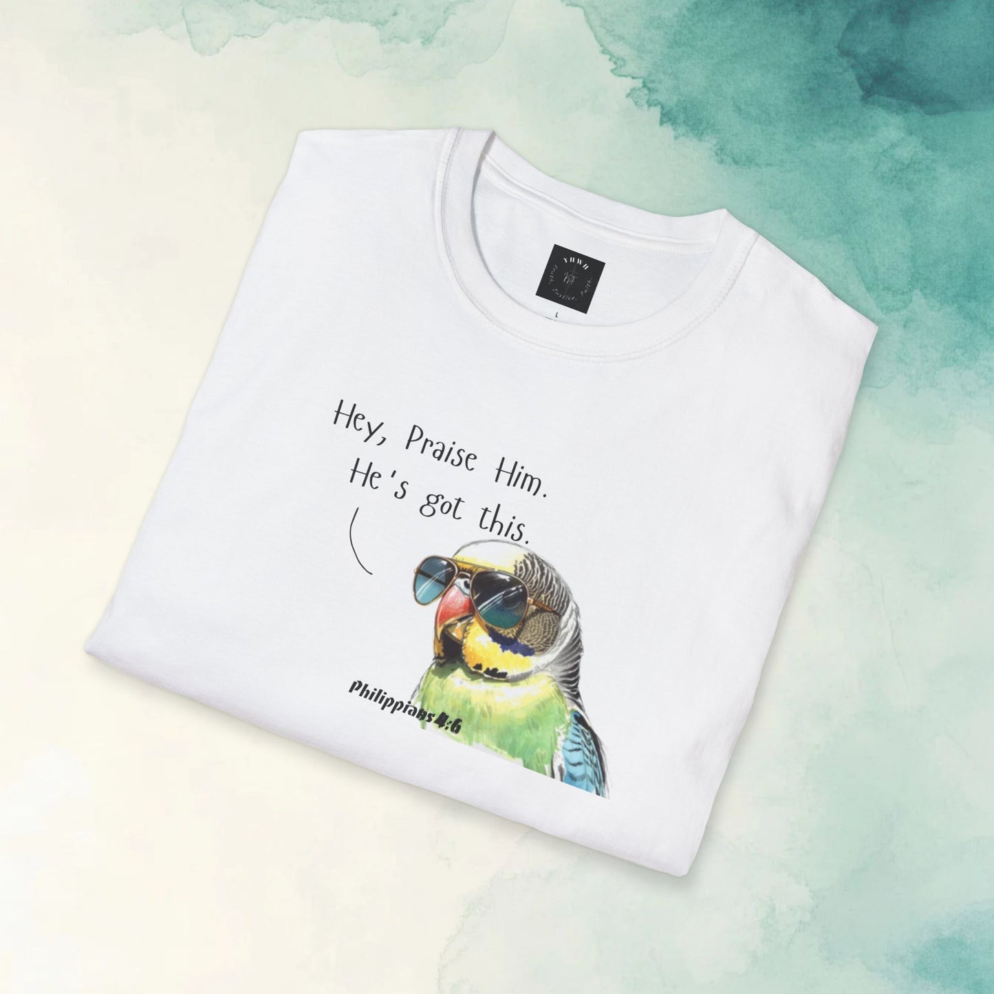 Philippians 4:6 'Praise Him' Parakeet T-Shirt